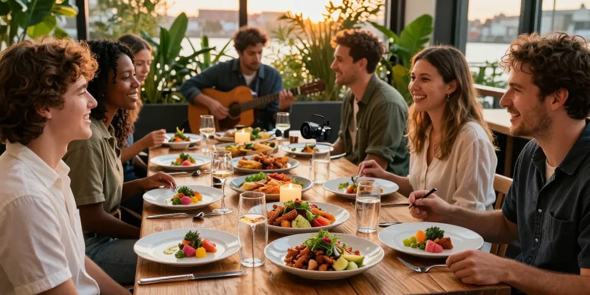 Friends enjoying exquisite ROKOK88 dishes at River City Restaurant.